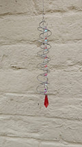 Crimson Helix Prism Suncatcher